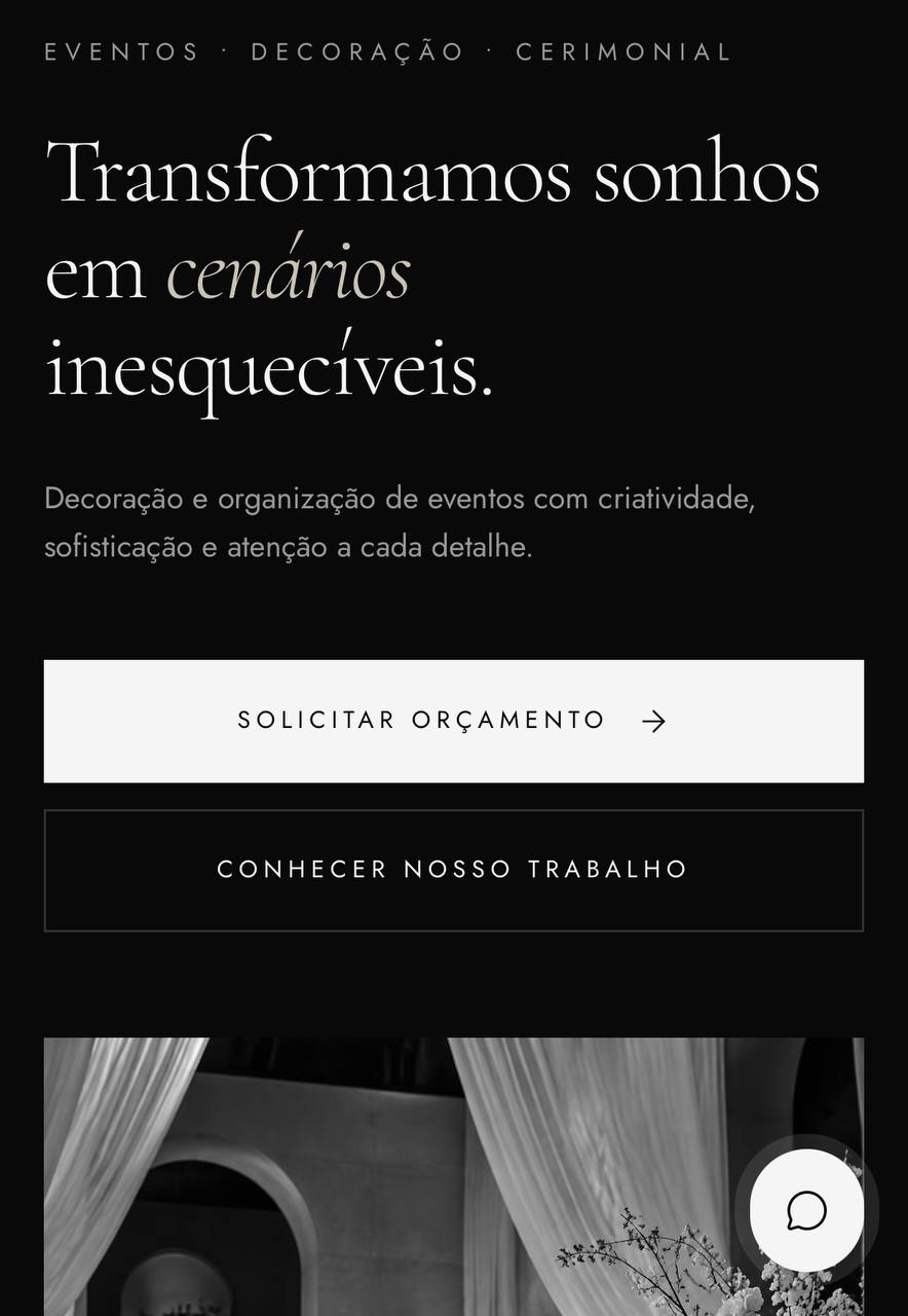 Landing page entregue para o segmento de Eventos