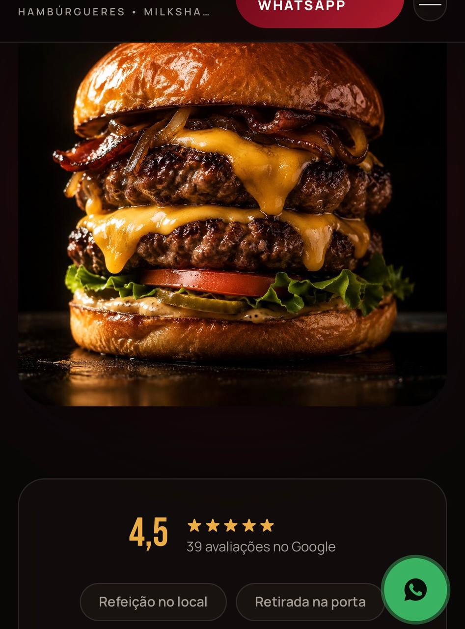 Landing page entregue para o segmento de Gastronomia